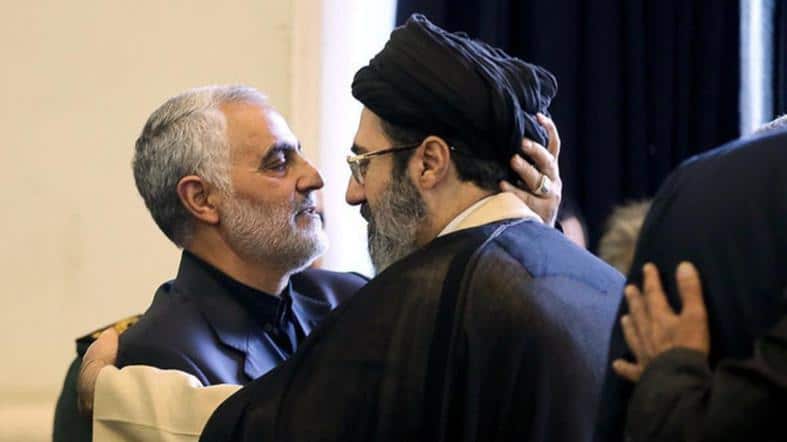 ifmat - Qasem Soleimani and Khamenei son together in Baghdad