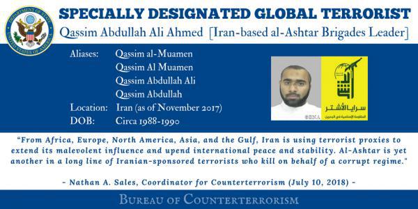 ifmat - State designates Iran-based Bahraini militant as terrorist