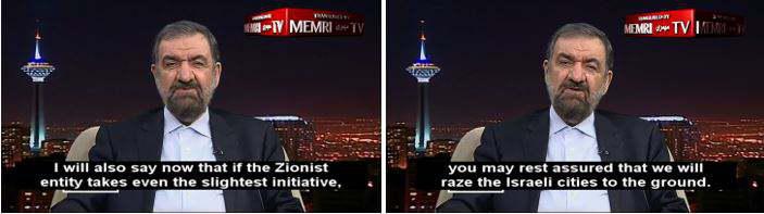 ifmat - Senior Iranian official Mohsen Rezaee threatens to raze Israeli cities to the ground