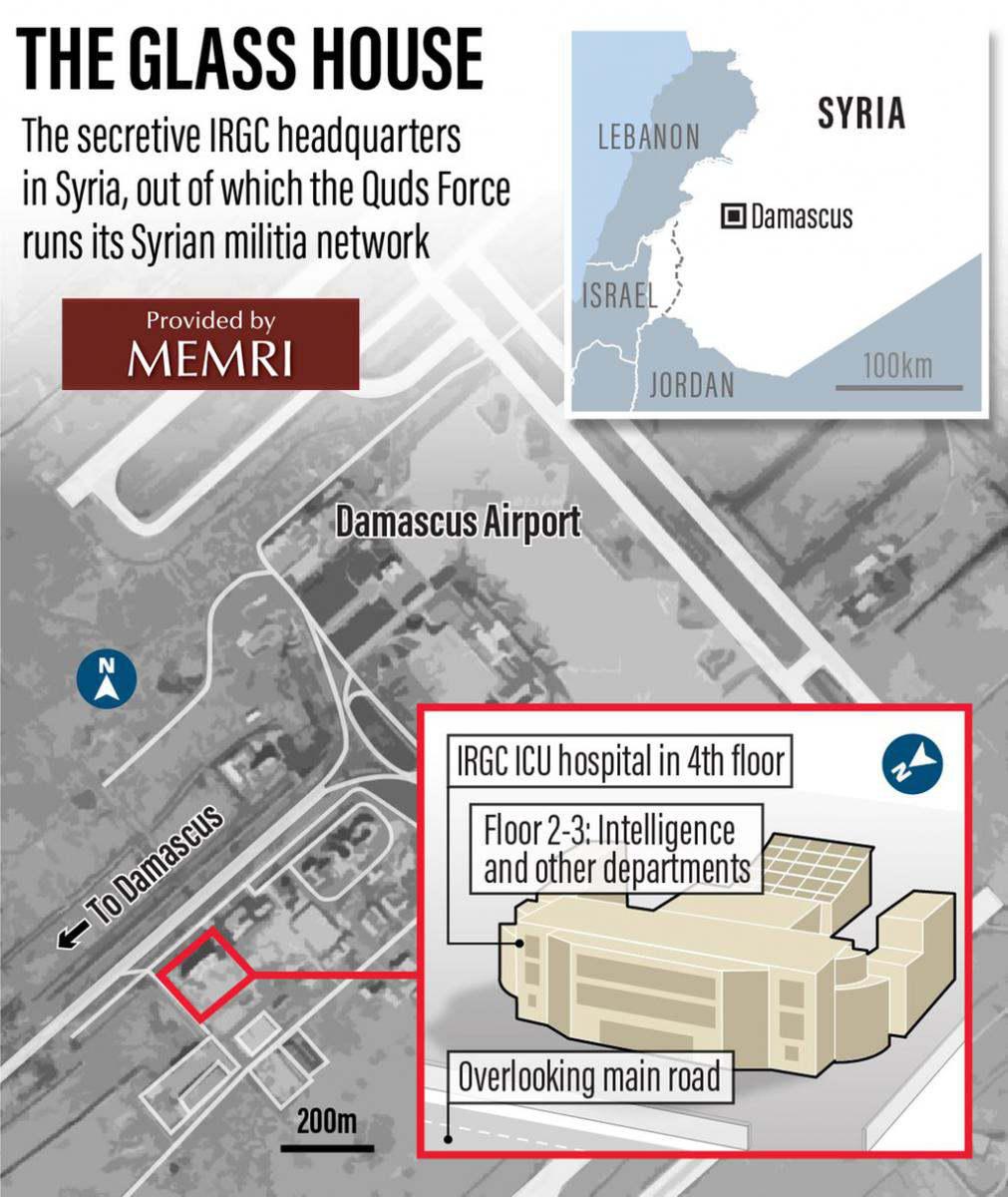 ifmat - IRGC military headquarters in Damascus monitoring drones watching US base