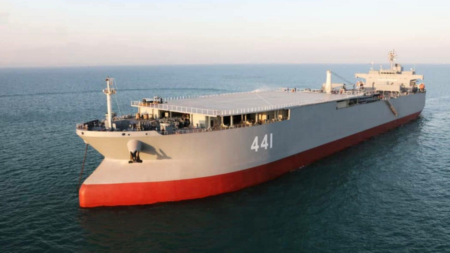 ifmat - Iran commissions its massive oil tanker turned sea base into service