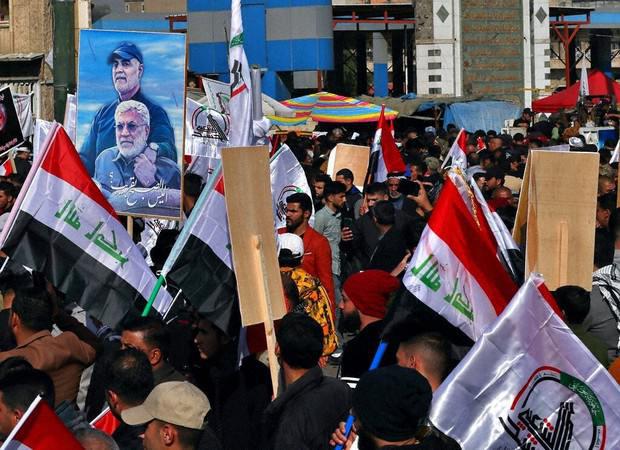 ifmat - Rally in Baghdad marks 1 year since Iran generas killing