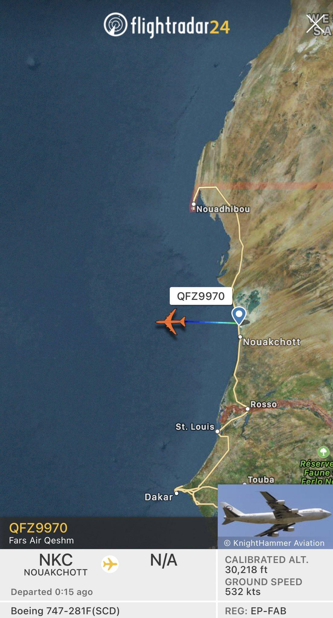 ifmat - IRGC cargo plane is on its way to Venezuela