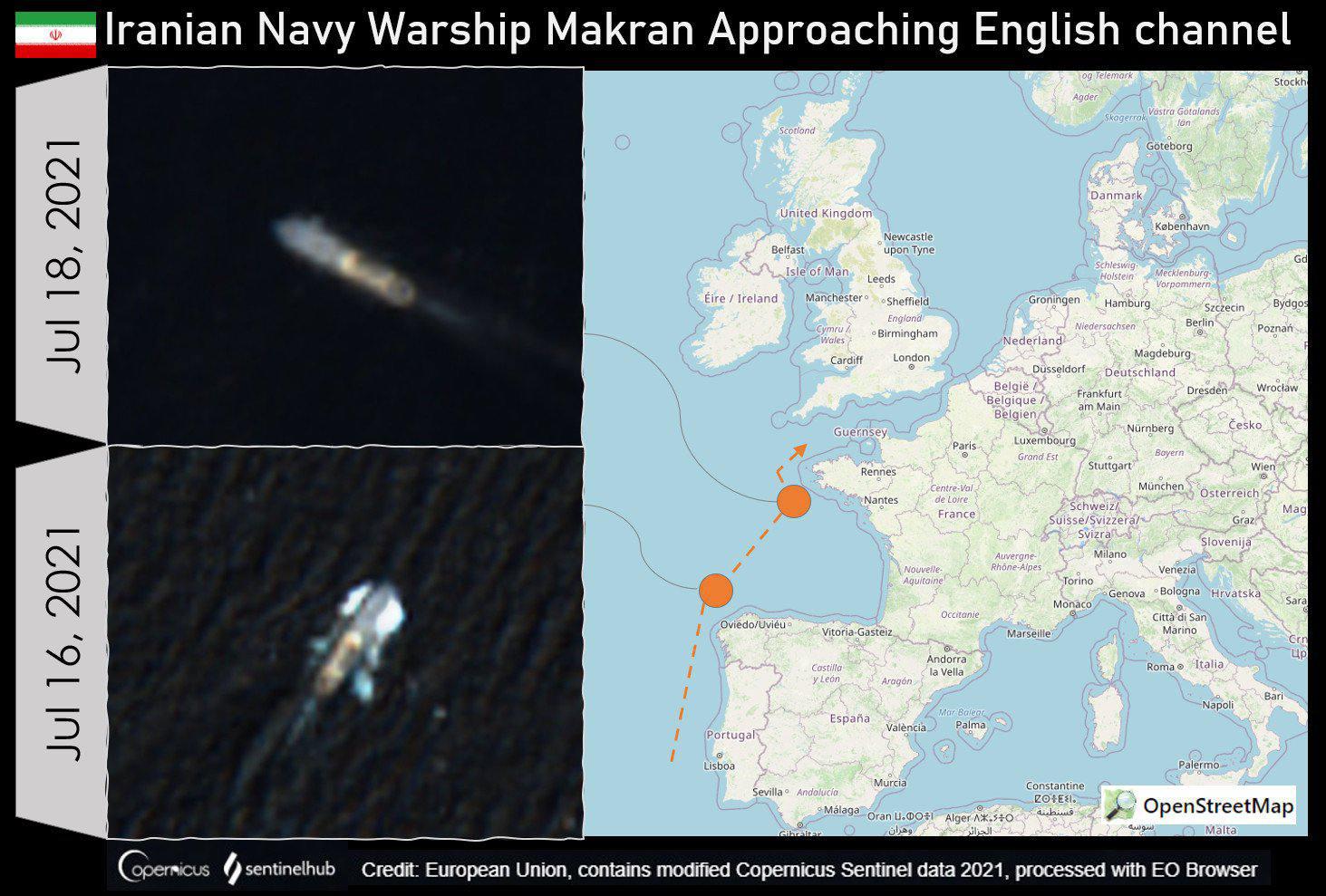 ifmat - Two Iranian warships spotted near English channel