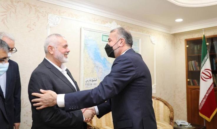 ifmat - Iran foreign minister Hossein Amir-Abdollahian meets Hamas leader Ismail Haniyeh